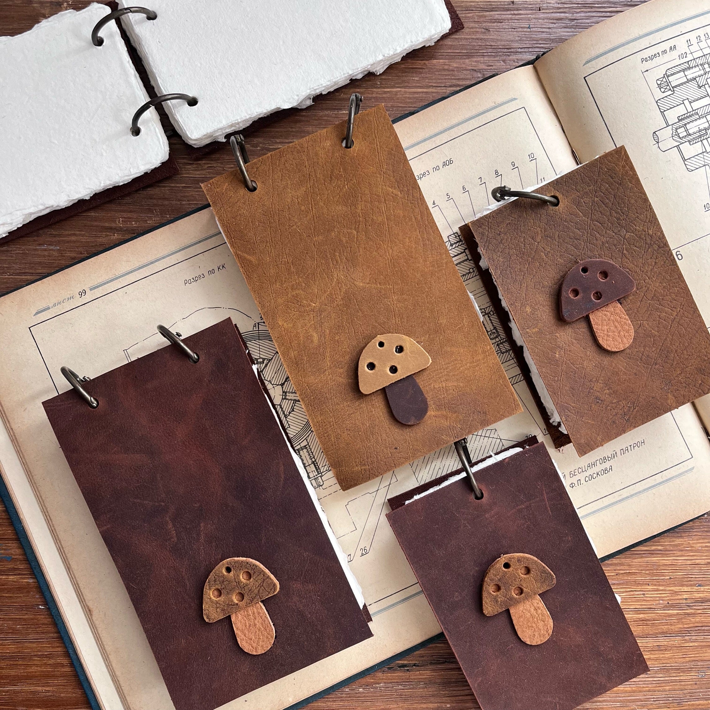 复古蘑菇毛边水彩本 mini巴掌本